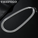 925 Silver Woven Strap Chain Necklace 18 Inch
