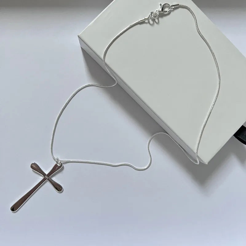 925 Silver 18" Cross Pendant Necklace Wedding Party Jewelry Gift