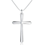 925 Silver 18" Cross Pendant Necklace Wedding Party Jewelry Gift