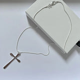 925 Silver 18" Cross Pendant Necklace Wedding Party Jewelry Gift