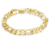 925 Silver 18K 8MM Sideways Bracelet Women Men Party Wedding Jewelry