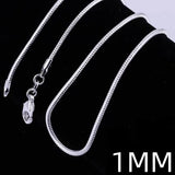 925 Silver Snake Chain Necklace 1-3MM 16-30 Inch