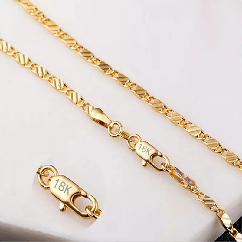 925 Silver 2MM Side Chain Necklace for Men Women 16-30 Inch Charm Jewelry