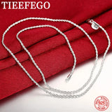 Sterling Silver 2mm Twist Rope Chain Necklace for Men Women