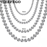 925 Silver 4MM/6MM/8MM/10MM 18 Inch Ball Chain Necklace