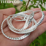 925 Sterling Silver 5MM Full Sideways Necklace Charm For Woman Man