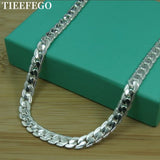 925 Sterling Silver 5mm Sideway Necklace Chain for Wedding & Engagement