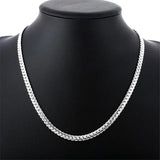 925 Silver 5mm Sideway Necklace 8/18/20/22/24 Inch Chain Wedding Jewelry