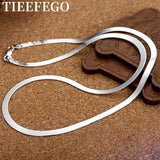 925 Silver 5mm Full Sideway Necklace 8/18/20/22/24 Inch Chain