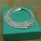 925 Sterling Silver 5mm Sideway Necklace Chain for Wedding & Engagement