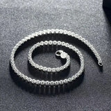 925 Silver 5mm Round Box Chain Necklace 18/20/24 Inch