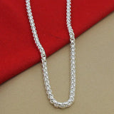 925 Sterling Silver 5mm Round Box Chain Necklace 18/20/24 Inch