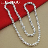 925 Sterling Silver 5mm Round Box Chain Necklace 18/20/24 Inch