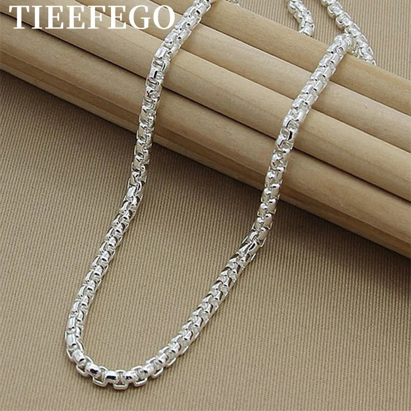 925 Silver 5mm Round Box Chain Necklace 18/20/24 Inch