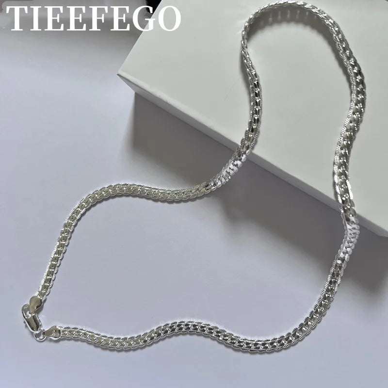 925 Silver 5mm Side Chain Necklace For Men Women