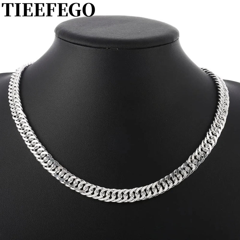 925 Silver 6MM Chain Necklace Men's Ladies Glamour Wedding Party Gift