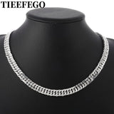 925 Silver 6MM Chain Necklace Men's Ladies Glamour Wedding Party Gift