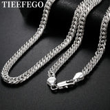 925 Silver 6MM Chain Necklace Men's Ladies Glamour Wedding Party Gift