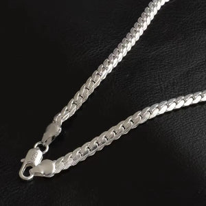 925 Silver 6mm Side Chain Necklace for Wedding Engagement