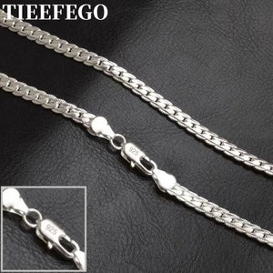 925 Silver 6mm Side Chain Necklace for Wedding Engagement
