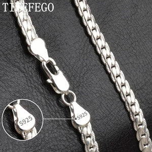 925 Silver 6mm Side Chain Necklace 8-24 Inch