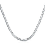 925 Silver 6mm Side Chain Necklace For Men Women Wedding