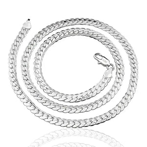 925 Sterling Silver 6mm Side Chain Necklace for Men & Women