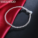 925 Sterling Silver 8 Inch 4mm Silver Bead Bracelet Wedding Jewelry