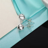925 Silver 8MM Bead Stud Earrings Wedding Engagement Jewelry