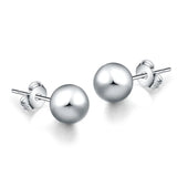 925 Silver 8MM Bead Stud Earrings Wedding Engagement Jewelry
