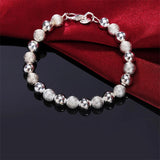 925 Silver Beads Sand Bracelet Wedding Charm Jewelry Gift