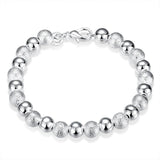 925 Silver Beads Sand Bracelet Wedding Charm Jewelry Gift