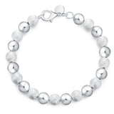 925 Silver Beads Sand Bracelet Wedding Charm Jewelry Gift
