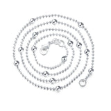 925 Silver Bead Chain Sweater Chain 16-24 Necklace Women Wedding Jewelry Gift