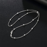 925 Silver Bead Chain Sweater Chain 16-24 Necklace Women Wedding Jewelry Gift