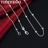 925 Silver Bead Chain Sweater Chain 16-24 Necklace Women Wedding Jewelry Gift