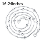 925 Silver Bead Chain Sweater Chain 16-24 Necklace Women Wedding Jewelry Gift