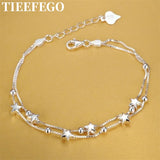 925 Sterling Silver Stars Bracelets For Women Party