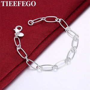 925 Sterling Silver Bracelet Chain Classic Wedding Gift Charm Jewelry