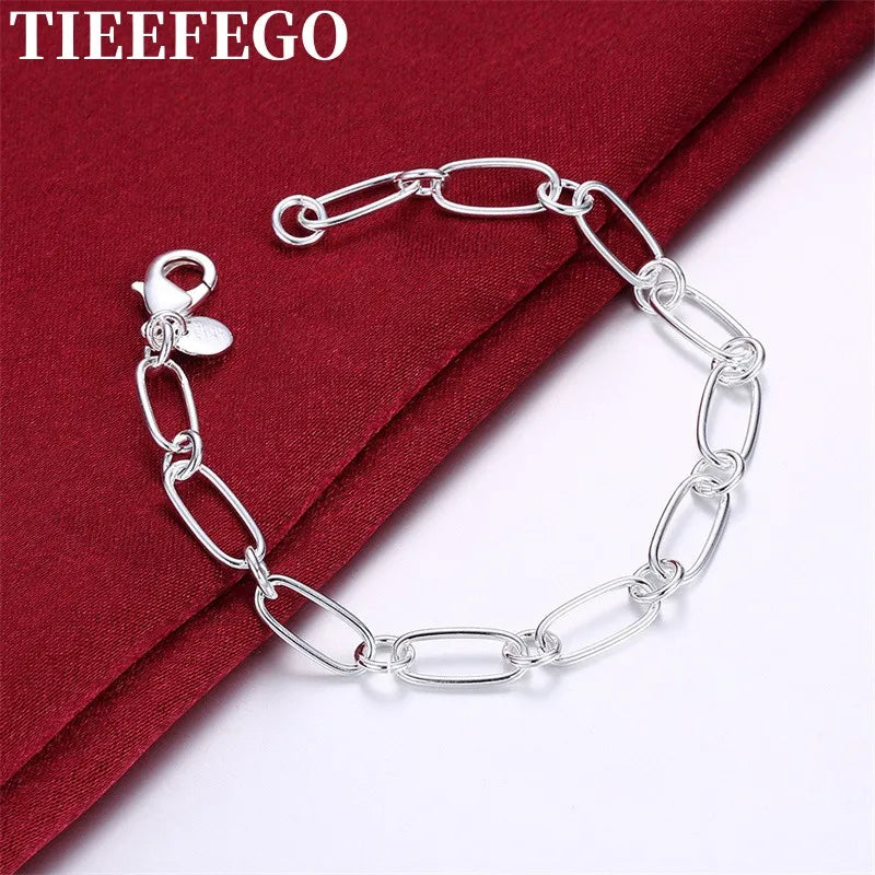 925 Sterling Silver Bracelet Chain Classic Wedding Gift Charm Jewelry