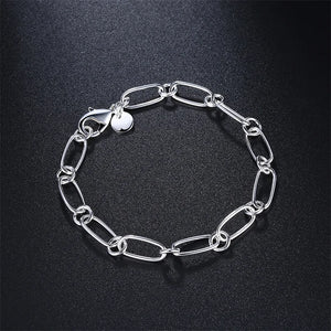 925 Sterling Silver Bracelet Chain Classic Wedding Gift Charm Jewelry