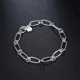 925 Sterling Silver Bracelet Chain Classic Wedding Gift Charm Jewelry