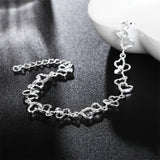 925 Silver Heart Chain Bracelet Wedding Party Gift