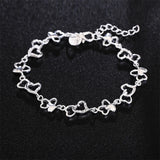 925 Silver Heart Chain Bracelet Wedding Party Gift