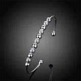 925 Silver Bead Bracelet Adjustable Glamour Party Wedding Gift Jewelry