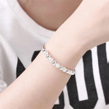 925 Silver Bead Bracelet Adjustable Glamour Party Wedding Gift Jewelry