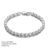 925 Silver Geometric Hollow Chain Bracelet Wedding Gift