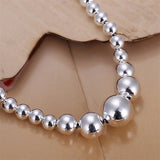 925 Silver Bracelet Chain Beads Women Lady Wedding Party