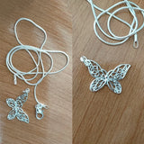 Sterling Silver Butterfly Pendant Necklace with 18" Snake Chain