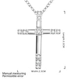 925 Silver Chain Necklace Zircon Crystal Wedding Cross Jewelry